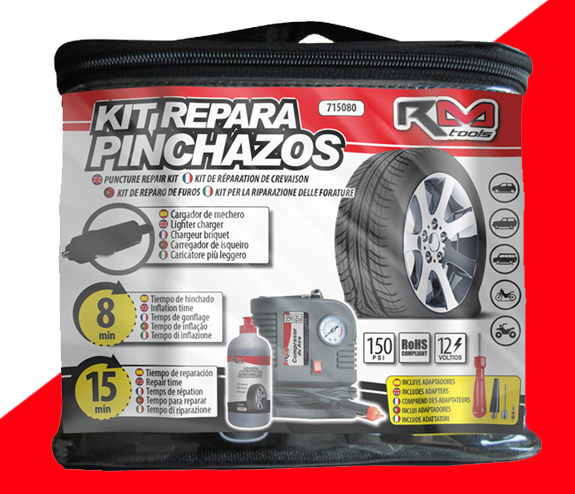 KIT REPARAÇÃO FUROS DE PNEUS